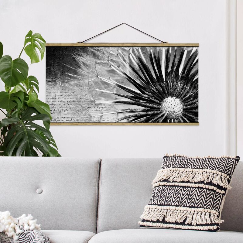 

Imagen de tela - Dandelion Black & White - Apaisado 1:2 Dimensión LxA: 25cm x 50cm