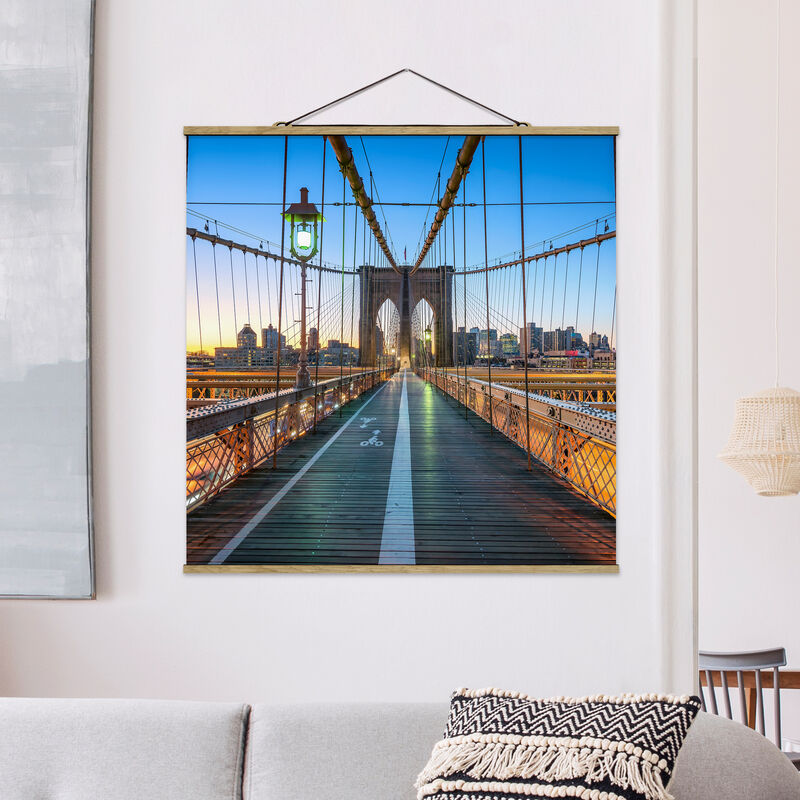 

Imagen de tela - Dawn On The Brooklyn Bridge - Cuadrado 1:1 Dimensión LxA: 50cm x 50cm