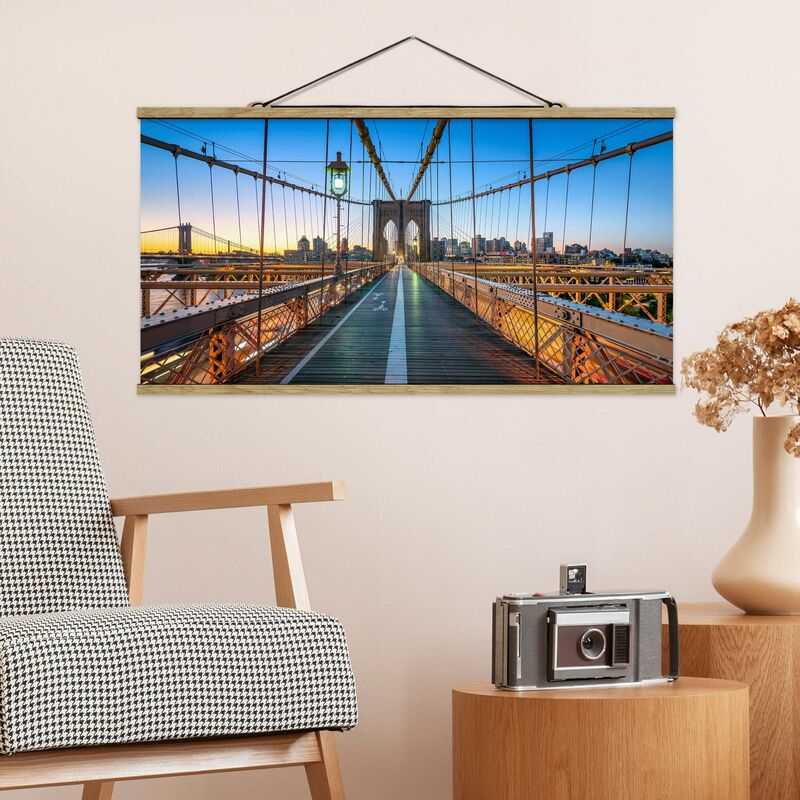 

Imagen de tela - Dawn On The Brooklyn Bridge - Apaisado 1:2 Dimensión LxA: 25cm x 50cm