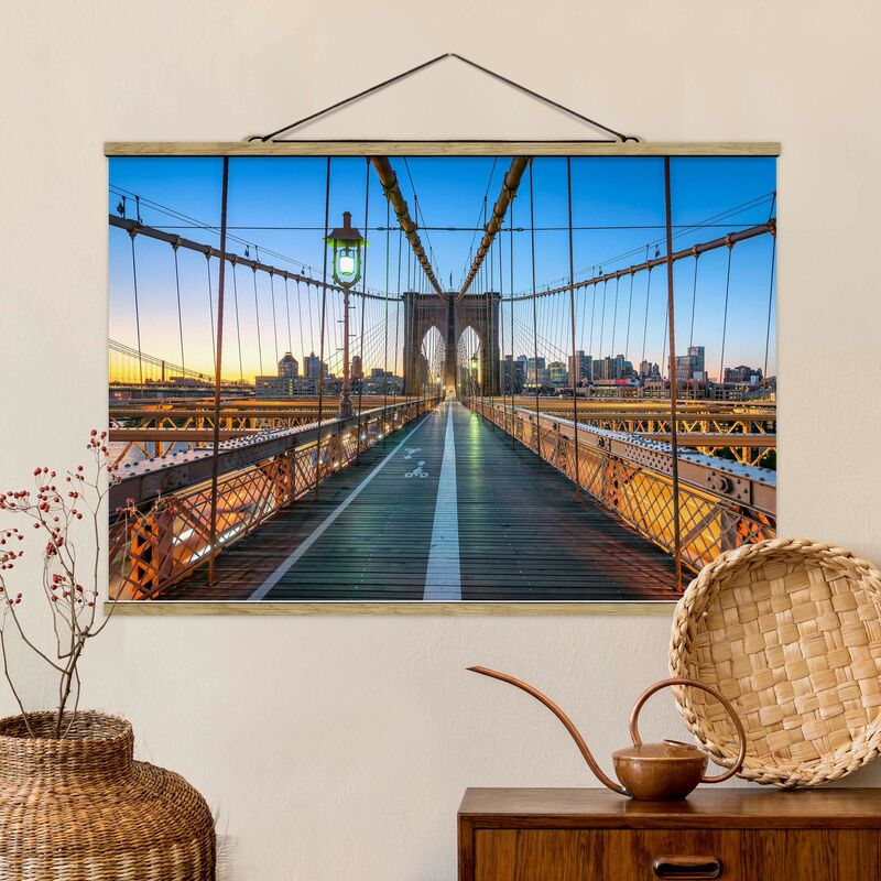 

Imagen de tela - Dawn On The Brooklyn Bridge - Apaisado 2:3 Dimensión LxA: 53.5cm x 80cm