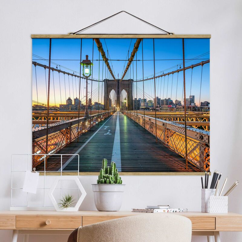 

Imagen de tela - Dawn On The Brooklyn Bridge - Apaisado 3:4 Dimensión LxA: 26cm x 35cm