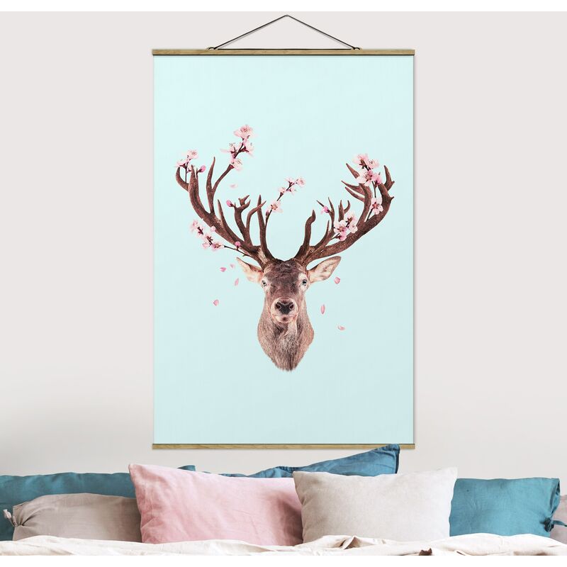 

Imagen de tela - Deer With Cherry Blossoms - Alto 3:2 Dimensión LxA: 120cm x 80cm