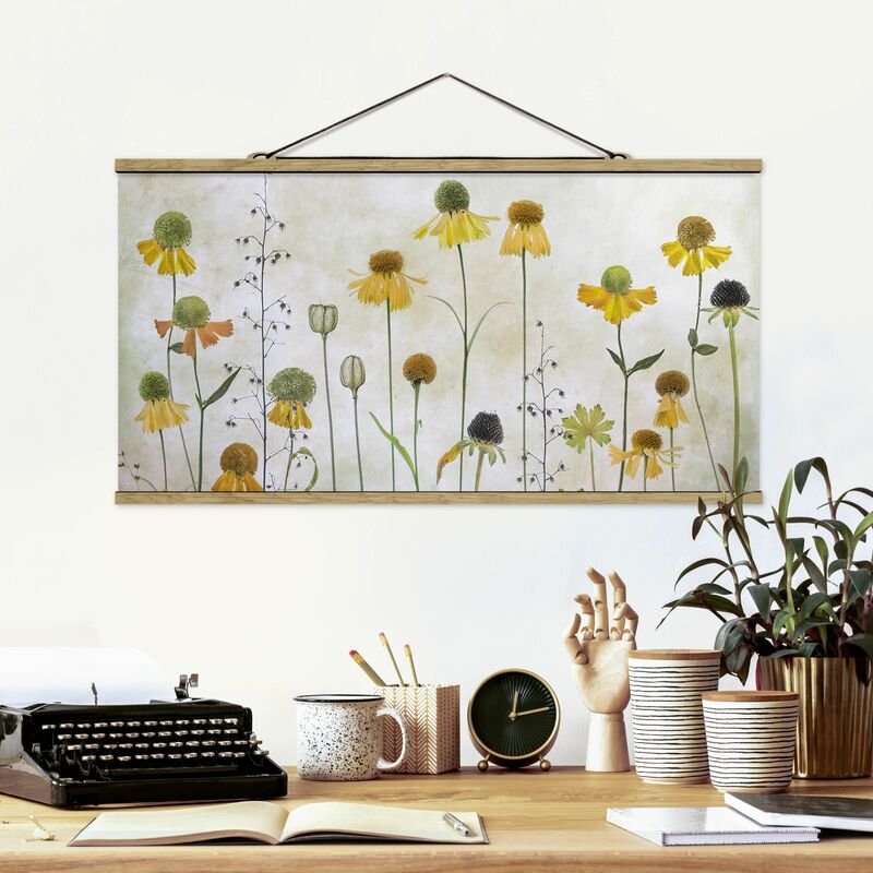

Imagen de tela - Delicate Helenium Flowers - Apaisado 1:2 Dimensión LxA: 50cm x 100cm