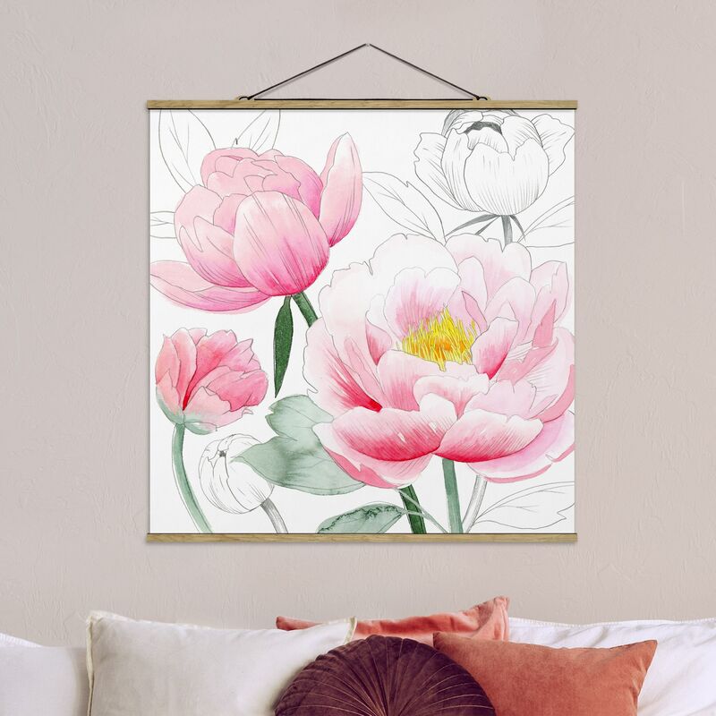 

Imagen de tela - Drawing Pink Peony I - Cuadrado 1:1 Dimensión LxA: 50cm x 50cm