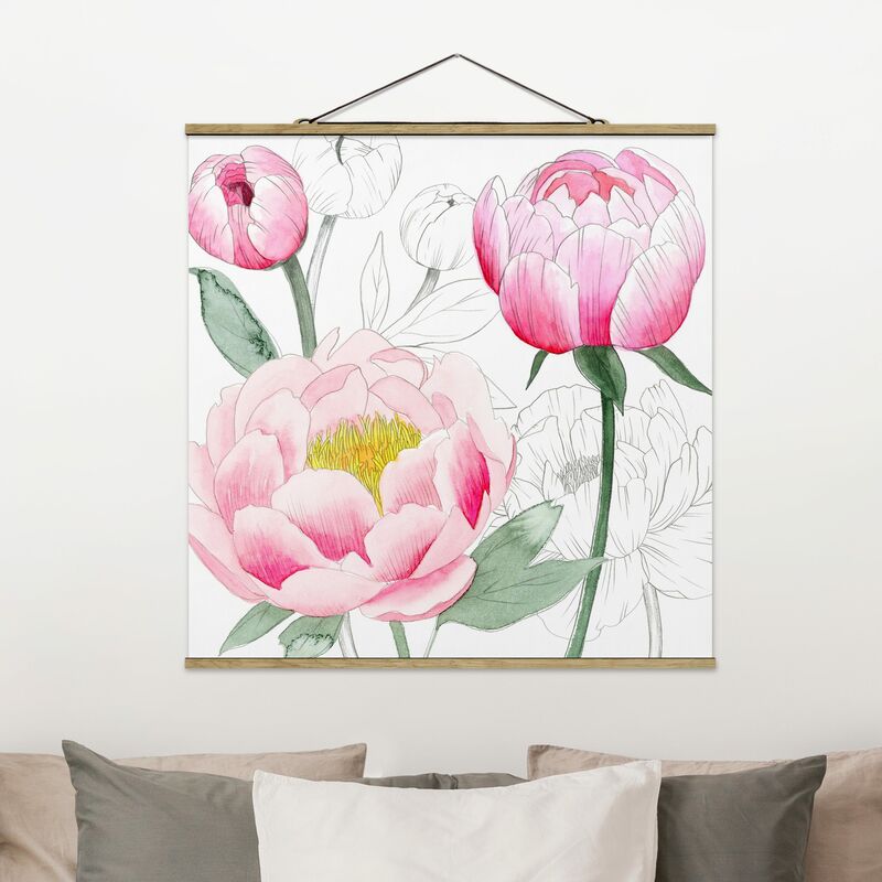 

Imagen de tela - Drawing Pink Peony II - Cuadrado 1:1 Dimensión LxA: 80cm x 80cm