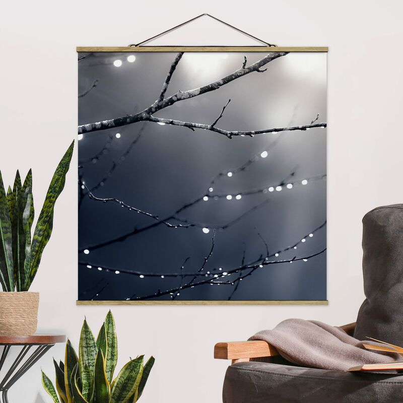 

Imagen de tela - Drops Of Light On A Branch Of A Birch Tree - Cuadrado 1:1 Dimensión LxA: 100cm x 100cm