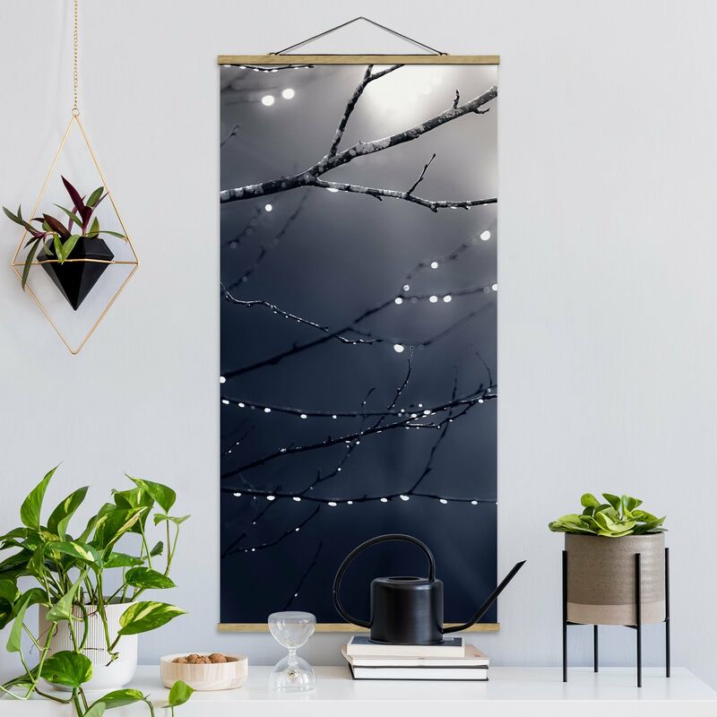 

Imagen de tela - Drops Of Light On A Branch Of A Birch Tree - Alto 2:1 Dimensión LxA: 70cm x 35cm