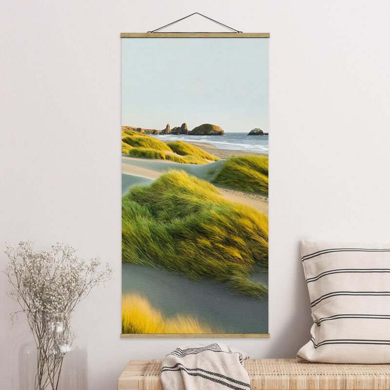 

Imagen de tela - Dunes And Grasses At The Sea - Alto 2:1 Dimensión LxA: 70cm x 35cm