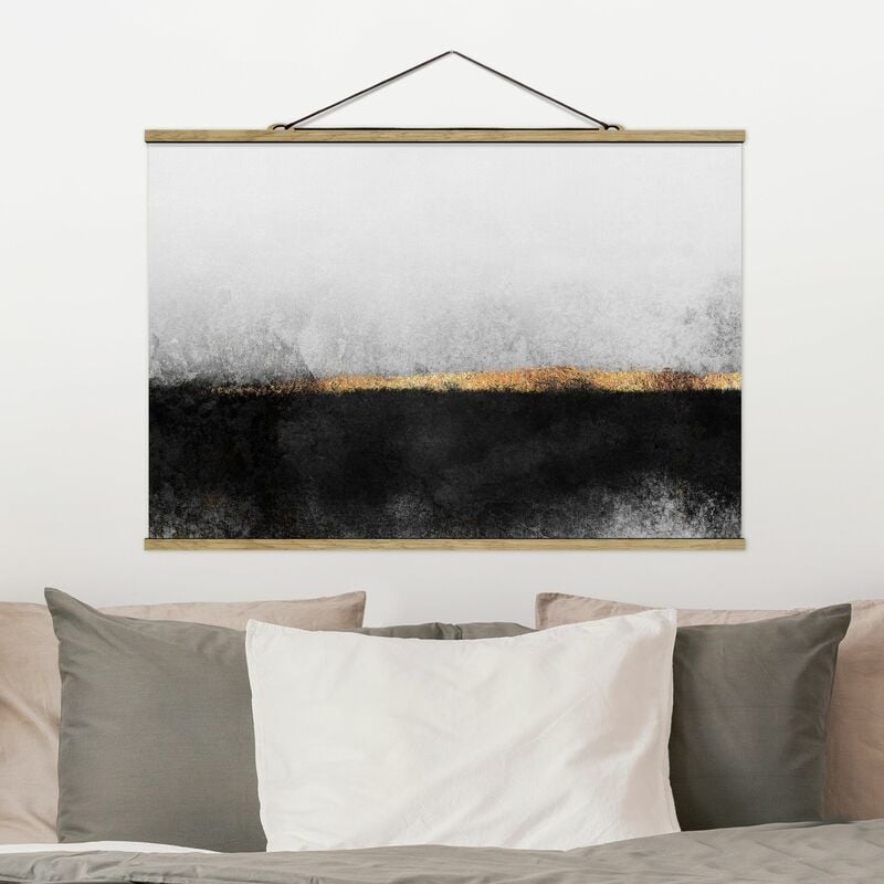 

Imagen de tela - Elisabeth Fredriksson - Abstract Golden Horizon Black And White - Apaisado 2:3 Dimensión LxA: 33.5cm x 50cm