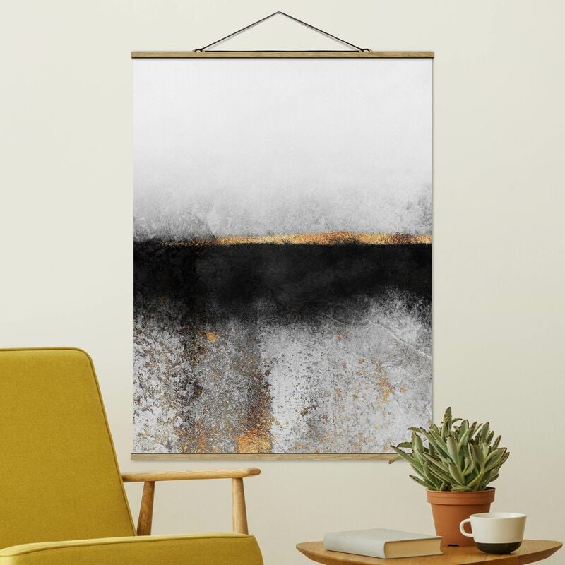 

Imagen de tela - Elisabeth Fredriksson - Abstract Golden Horizon Black And White - Alto 4:3 Dimensión LxA: 46.5cm x 35cm