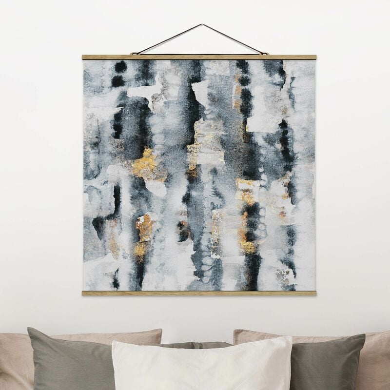 

Imagen de tela - Elisabeth Fredriksson - Abstract Watercolor With Gold - Cuadrado 1:1 Dimensión LxA: 80cm x 80cm