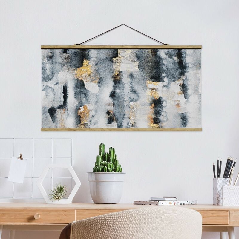 

Imagen de tela - Elisabeth Fredriksson - Abstract Watercolor With Gold - Apaisado 1:2 Dimensión LxA: 25cm x 50cm