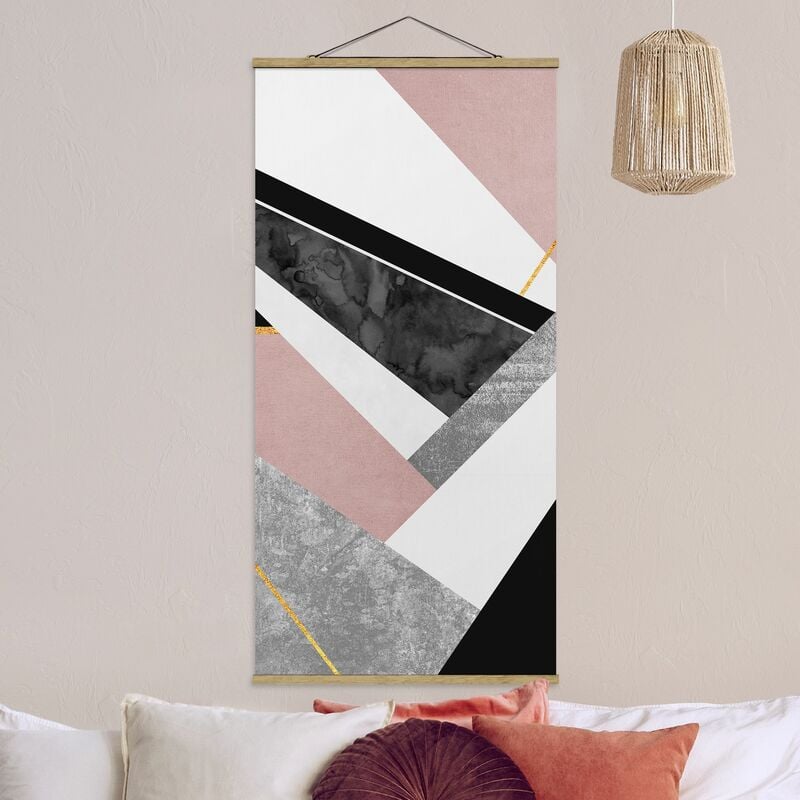 

Imagen de tela - Elisabeth Fredriksson - Black And White Geometry With Gold - Alto 2:1 Dimensión LxA: 70cm x 35cm