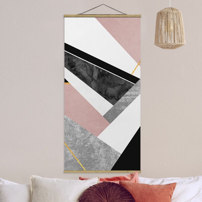

Imagen de tela - Elisabeth Fredriksson - Black And White Geometry With Gold - Alto 2:1 Dimensión LxA: 100cm x 50cm