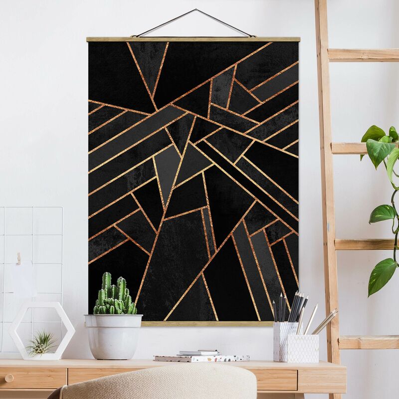 

Imagen de tela - Elisabeth Fredriksson - Black Triangles Gold - Alto 4:3 Dimensión LxA: 106.5cm x 80cm