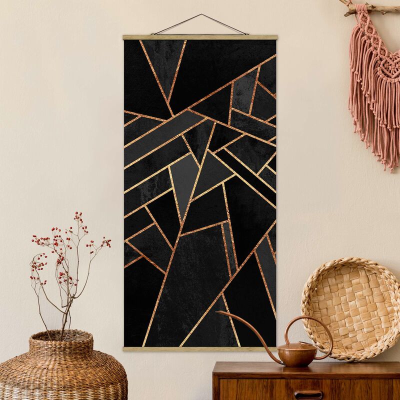 

Imagen de tela - Elisabeth Fredriksson - Black Triangles Gold - Alto 2:1 Dimensión LxA: 100cm x 50cm