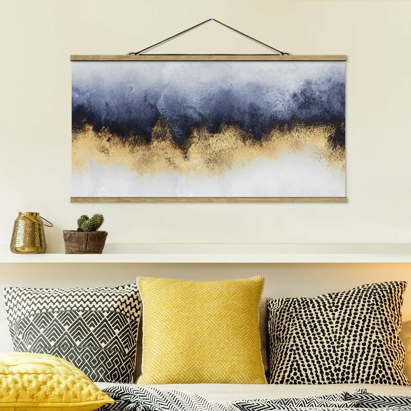 

Imagen de tela - Elisabeth Fredriksson - Cloudy Sky With Gold - Apaisado 1:2 Dimensión LxA: 40cm x 80cm