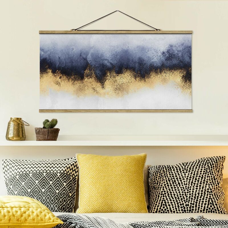 

Imagen de tela - Elisabeth Fredriksson - Cloudy Sky With Gold - Apaisado 1:2 Dimensión LxA: 25cm x 50cm