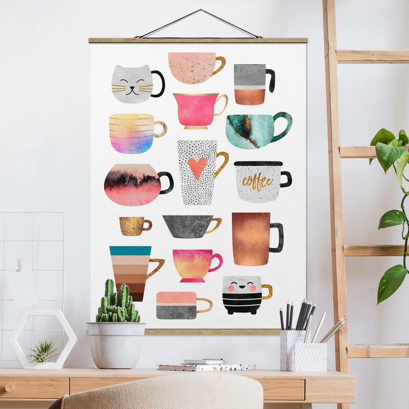 

Imagen de tela - Elisabeth Fredriksson - Colorful Cups With Gold - Alto 4:3 Dimensión LxA: 46.5cm x 35cm
