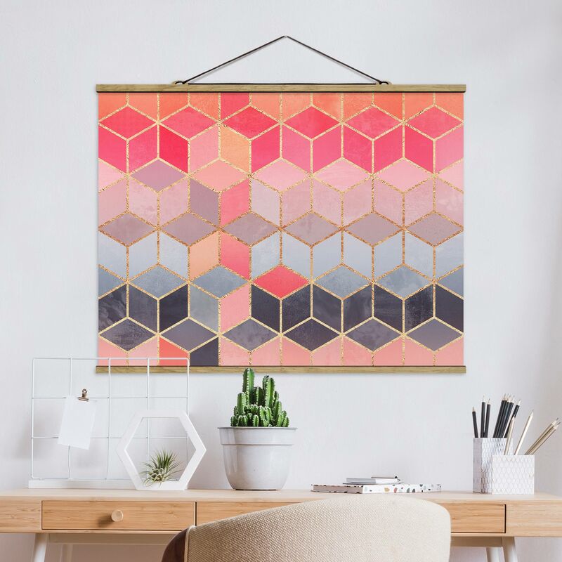 

Imagen de tela - Elisabeth Fredriksson - Colorful Pastel Golden Geometry - Apaisado 3:4 Dimensión LxA: 60cm x 80cm