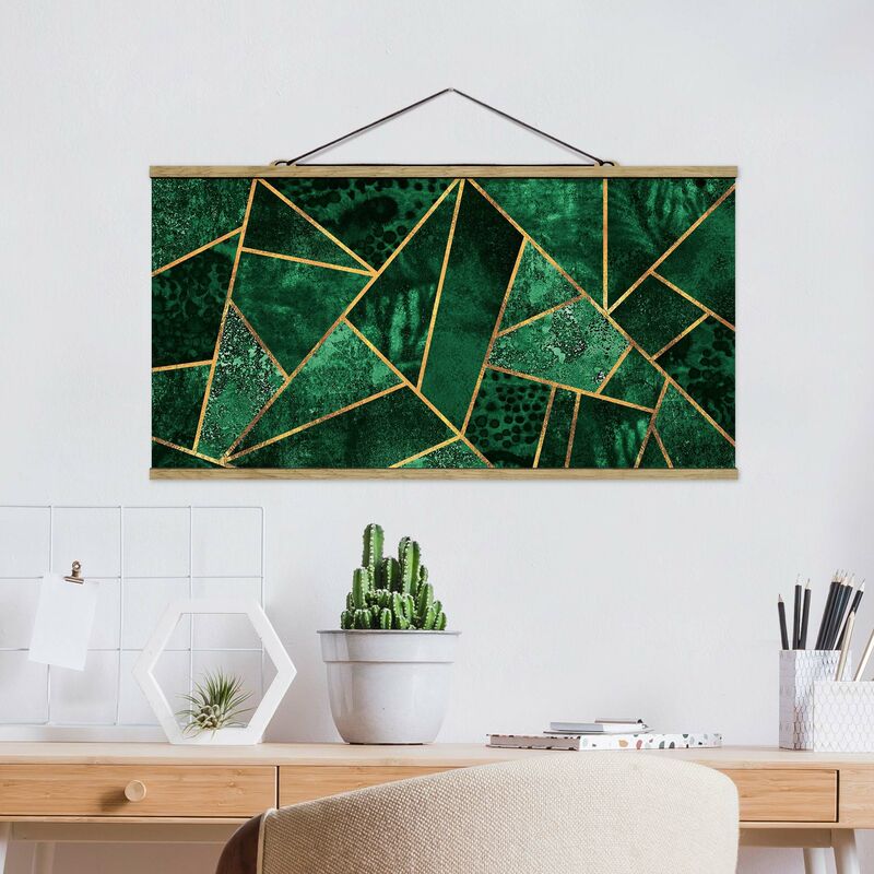 

Imagen de tela - Elisabeth Fredriksson - Dark Emerald With Gold - Apaisado 1:2 Dimensión LxA: 50cm x 100cm