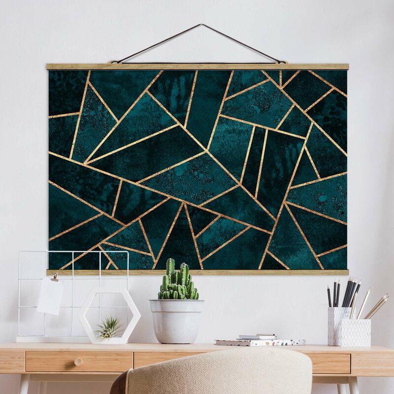 

Imagen de tela - Elisabeth Fredriksson - Dark Turquoise With Gold - Apaisado 2:3 Dimensión LxA: 66.5cm x 100cm