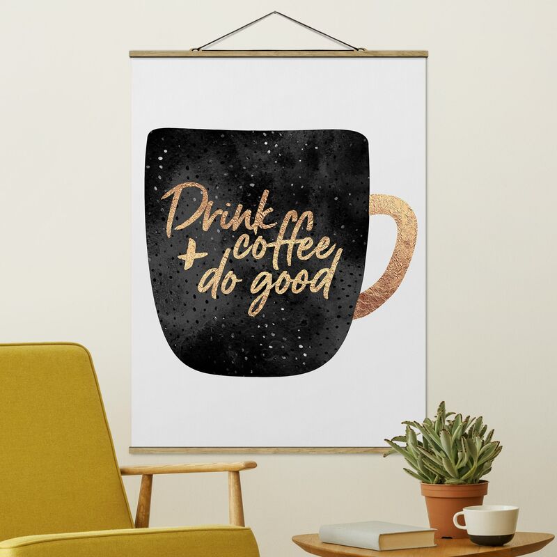 

Imagen de tela - Elisabeth Fredriksson - Drink Coffee, Do Good - Black - Alto 4:3 Dimensión LxA: 66.4cm x 50cm