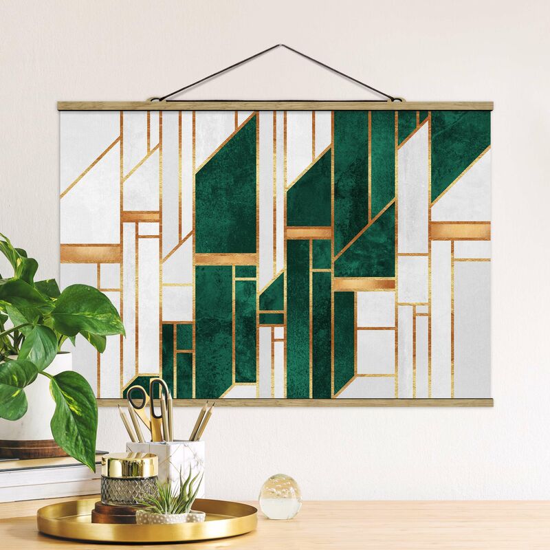 

Imagen de tela - Elisabeth Fredriksson - Emerald And gold Geometry - Apaisado 2:3 Dimensión LxA: 53.5cm x 80cm