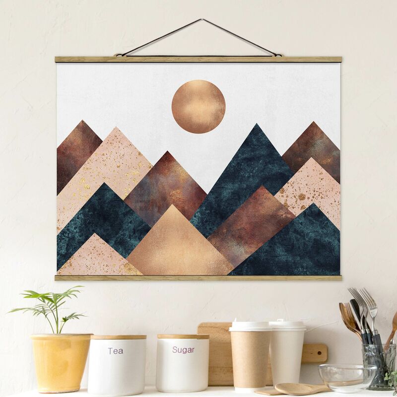 

Imagen de tela - Elisabeth Fredriksson - Geometric Mountains Bronze - Apaisado 3:4 Dimensión LxA: 60cm x 80cm