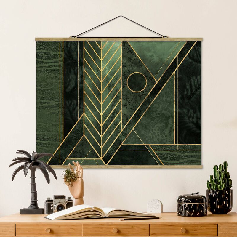 

Imagen de tela - Elisabeth Fredriksson - Geometric Shapes Emerald Gold - Apaisado 3:4 Dimensión LxA: 60cm x 80cm