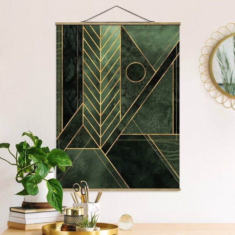 

Imagen de tela - Elisabeth Fredriksson - Geometric Shapes Emerald Gold - Alto 4:3 Dimensión LxA: 66.4cm x 50cm