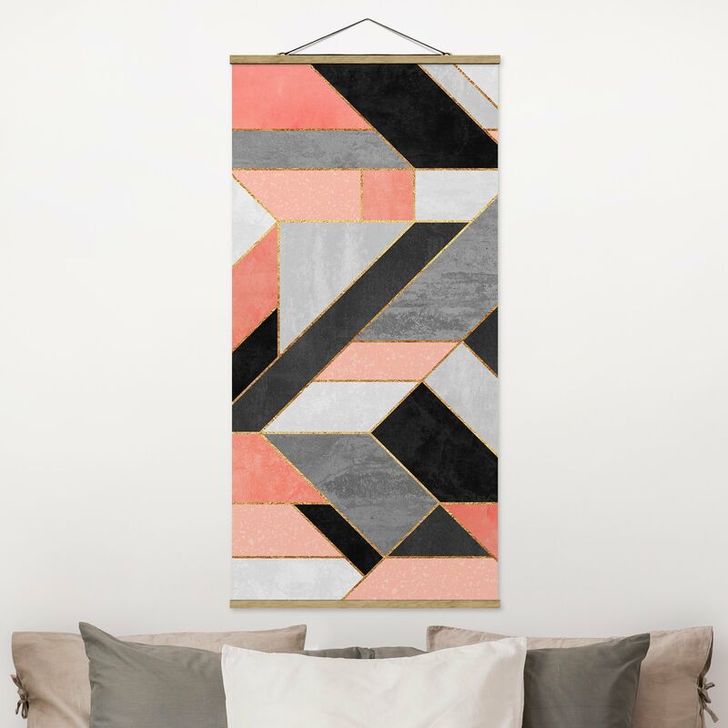 

Imagen de tela - Elisabeth Fredriksson - Geometry Pink And Gold - Alto 2:1 Dimensión LxA: 70cm x 35cm