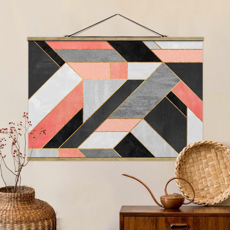 

Imagen de tela - Elisabeth Fredriksson - Geometry Pink And Gold - Apaisado 2:3 Dimensión LxA: 66.5cm x 100cm