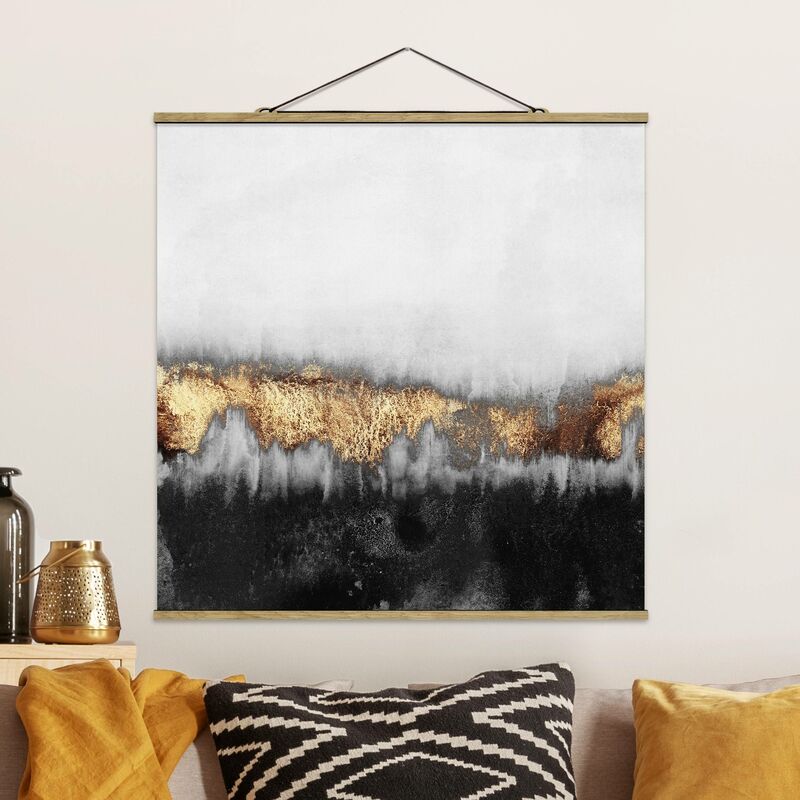 

Imagen de tela - Elisabeth Fredriksson - Gold Tracks In Watercolor - Cuadrado 1:1 Dimensión LxA: 100cm x 100cm