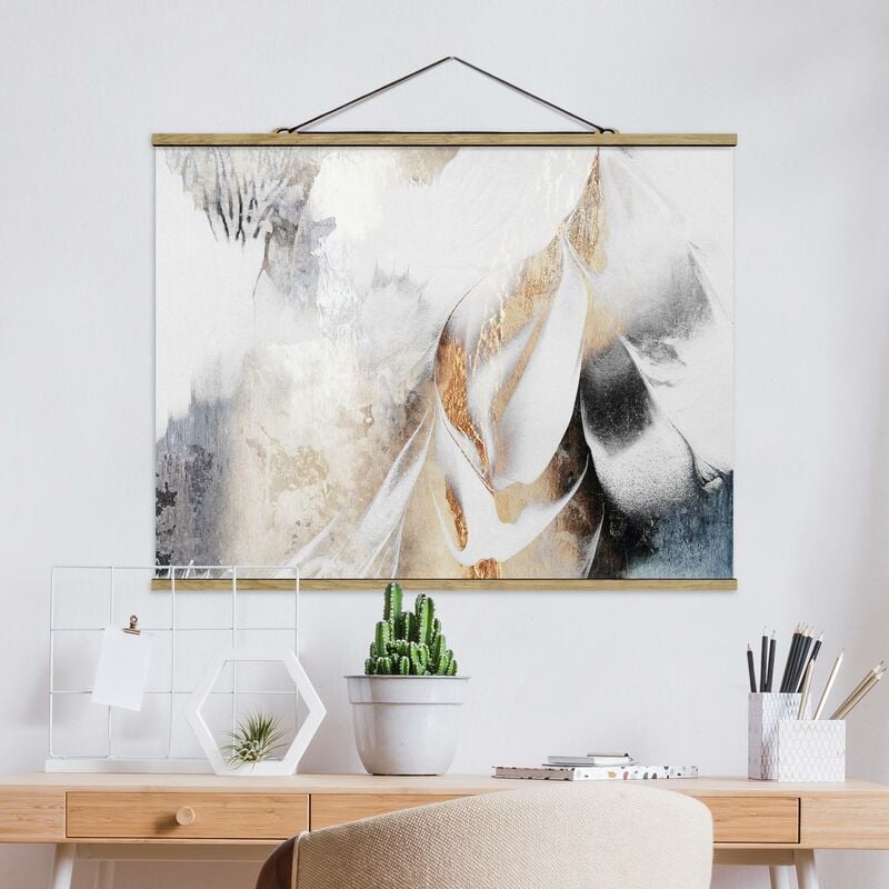 

Imagen de tela - Elisabeth Fredriksson - Golden Abstract Painting Winter - Apaisado 3:4 Dimensión LxA: 75cm x 100cm
