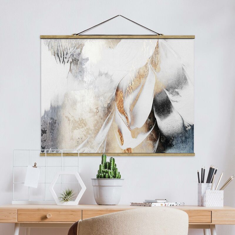 

Imagen de tela - Elisabeth Fredriksson - Golden Abstract Painting Winter - Apaisado 3:4 Dimensión LxA: 37.5cm x 50cm