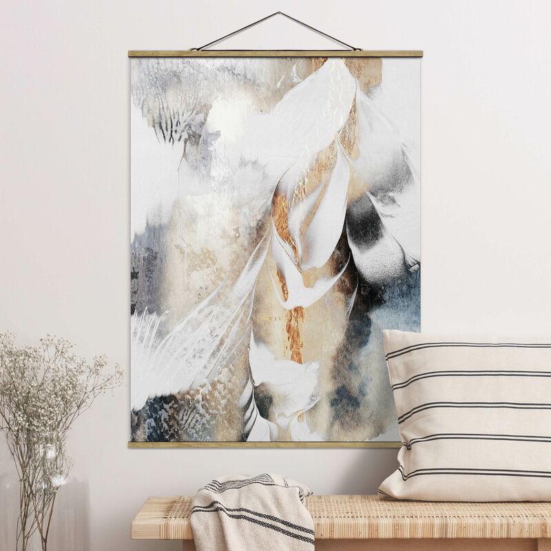 

Imagen de tela - Elisabeth Fredriksson - Golden Abstract Painting Winter - Alto 4:3 Dimensión LxA: 106.5cm x 80cm