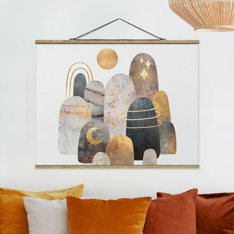 

Imagen de tela - Elisabeth Fredriksson - Golden Mountain With Moon - Apaisado 3:4 Dimensión LxA: 26cm x 35cm