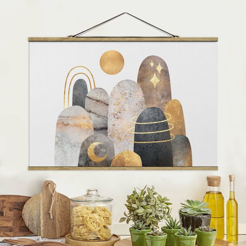 

Imagen de tela - Elisabeth Fredriksson - Golden Mountain With Moon - Apaisado 2:3 Dimensión LxA: 66.5cm x 100cm