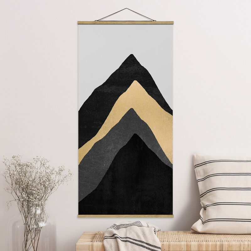 

Imagen de tela - Elisabeth Fredriksson - Golden Mountain Black White - Alto 2:1 Dimensión LxA: 100cm x 50cm