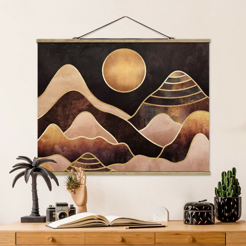 

Imagen de tela - Elisabeth Fredriksson - Golden Sun Abstract Mountains - Apaisado 3:4 Dimensión LxA: 26cm x 35cm