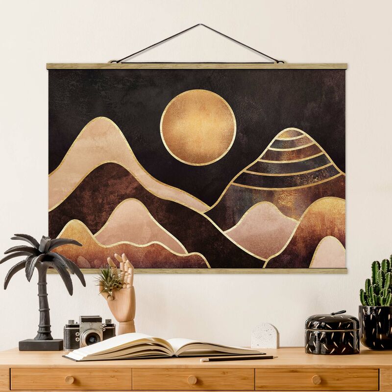 

Imagen de tela - Elisabeth Fredriksson - Golden Sun Abstract Mountains - Apaisado 2:3 Dimensión LxA: 66.5cm x 100cm