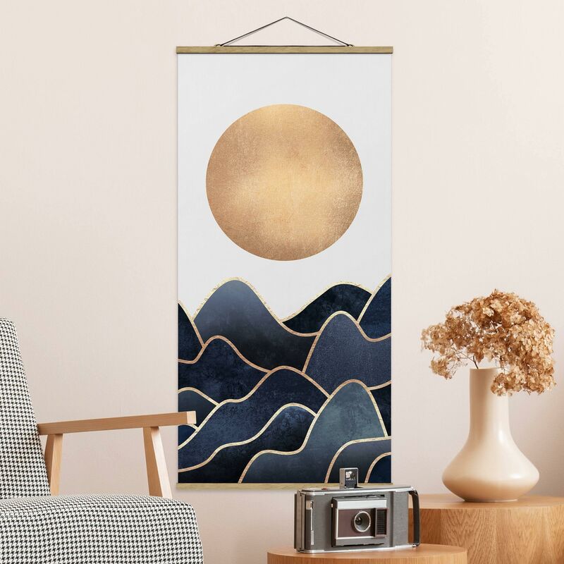 

Imagen de tela - Elisabeth Fredriksson - Golden Sun Blue Waves - Alto 2:1 Dimensión LxA: 70cm x 35cm