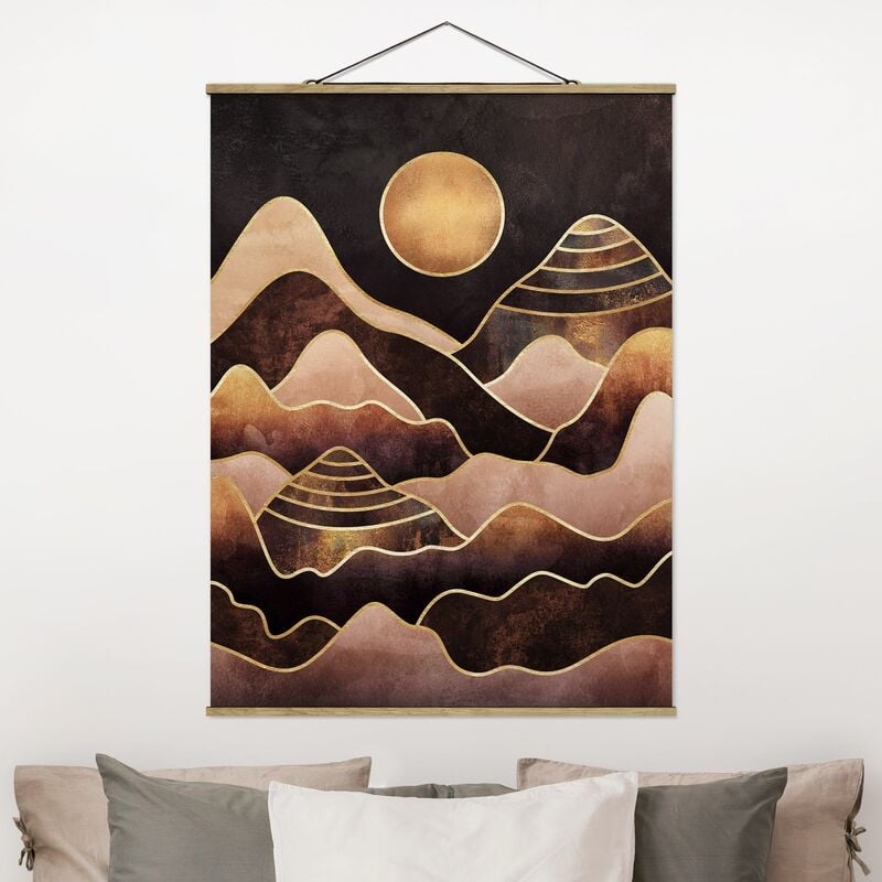 

Imagen de tela - Elisabeth Fredriksson - Golden Sun Abstract Mountains - Alto 4:3 Dimensión LxA: 133.5cm x 100cm