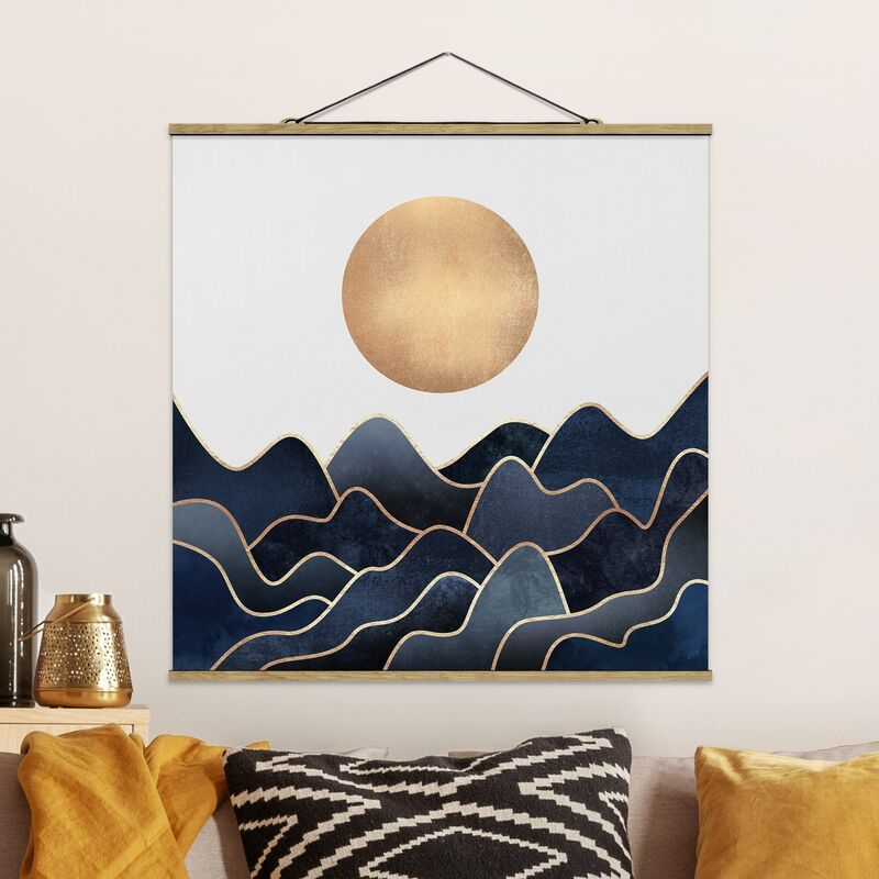 

Imagen de tela - Elisabeth Fredriksson - Golden Sun Blue Waves - Cuadrado 1:1 Dimensión LxA: 80cm x 80cm