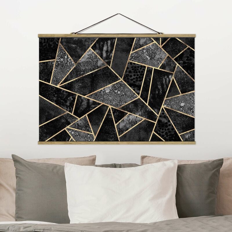 

Imagen de tela - Elisabeth Fredriksson - Gray Triangles Gold - Apaisado 2:3 Dimensión LxA: 66.5cm x 100cm