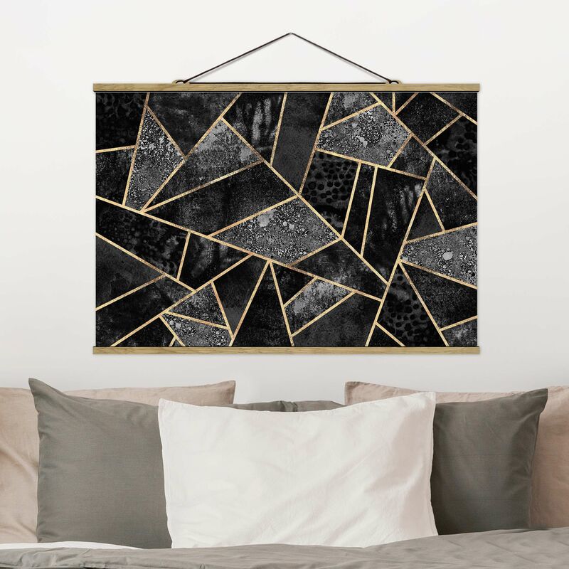 

Imagen de tela - Elisabeth Fredriksson - Gray Triangles Gold - Apaisado 2:3 Dimensión LxA: 23.5cm x 35cm