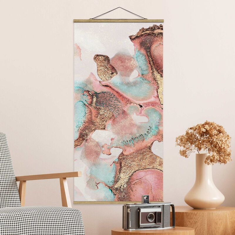 

Imagen de tela - Elisabeth Fredriksson - Golden Watercolor Rosé - Alto 2:1 Dimensión LxA: 100cm x 50cm