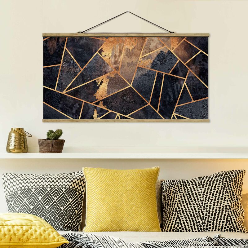 

Imagen de tela - Elisabeth Fredriksson - Onyx With Gold - Apaisado 1:2 Dimensión LxA: 40cm x 80cm