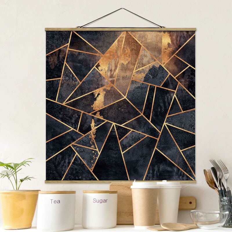 

Imagen de tela - Elisabeth Fredriksson - Onyx With Gold - Cuadrado 1:1 Dimensión LxA: 100cm x 100cm